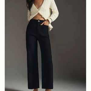 Maeve black Colette wide leg pants in a size 25.